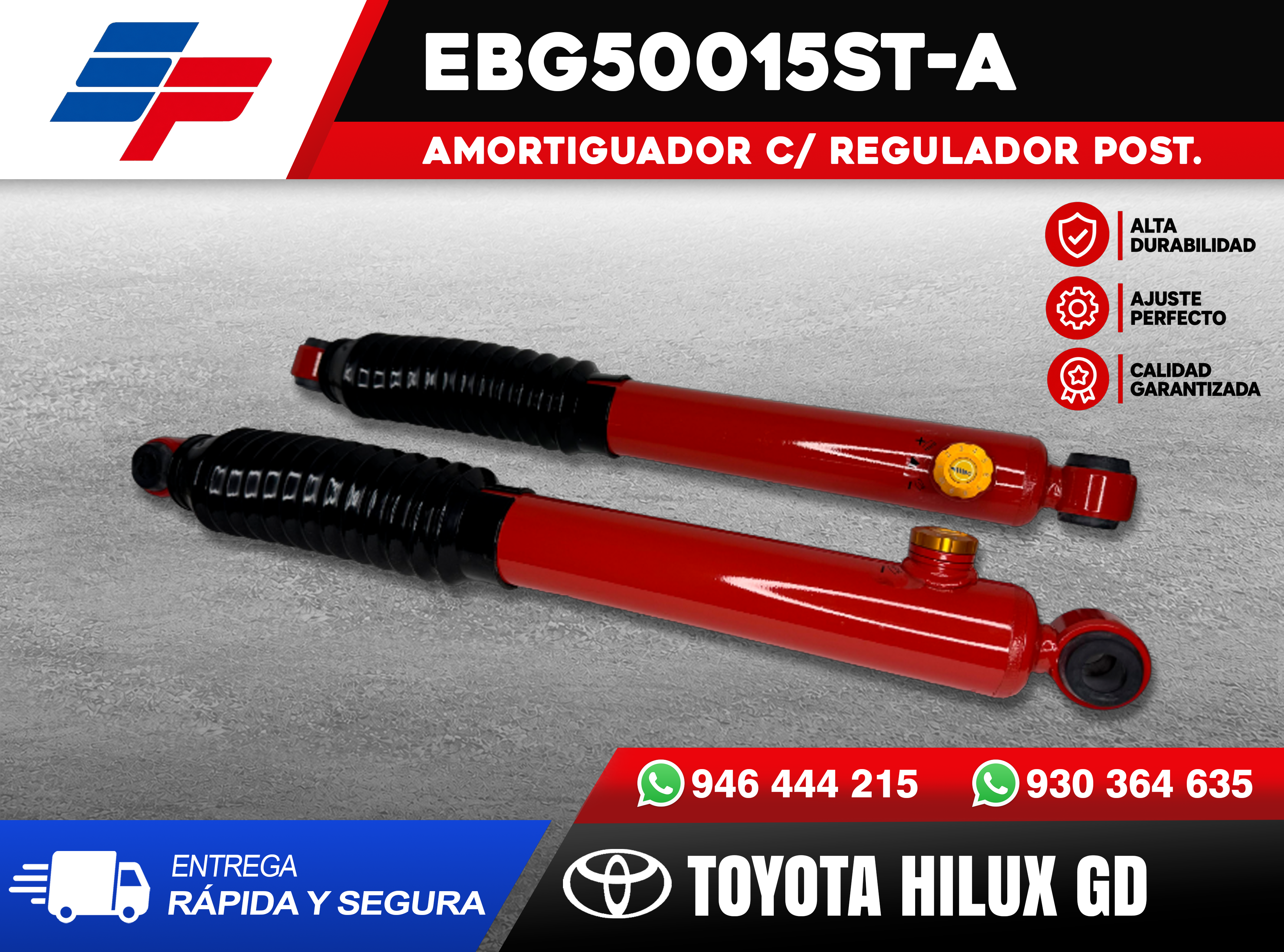Amortiguador Posterior Con Regulador  Toyota Hilux Revo