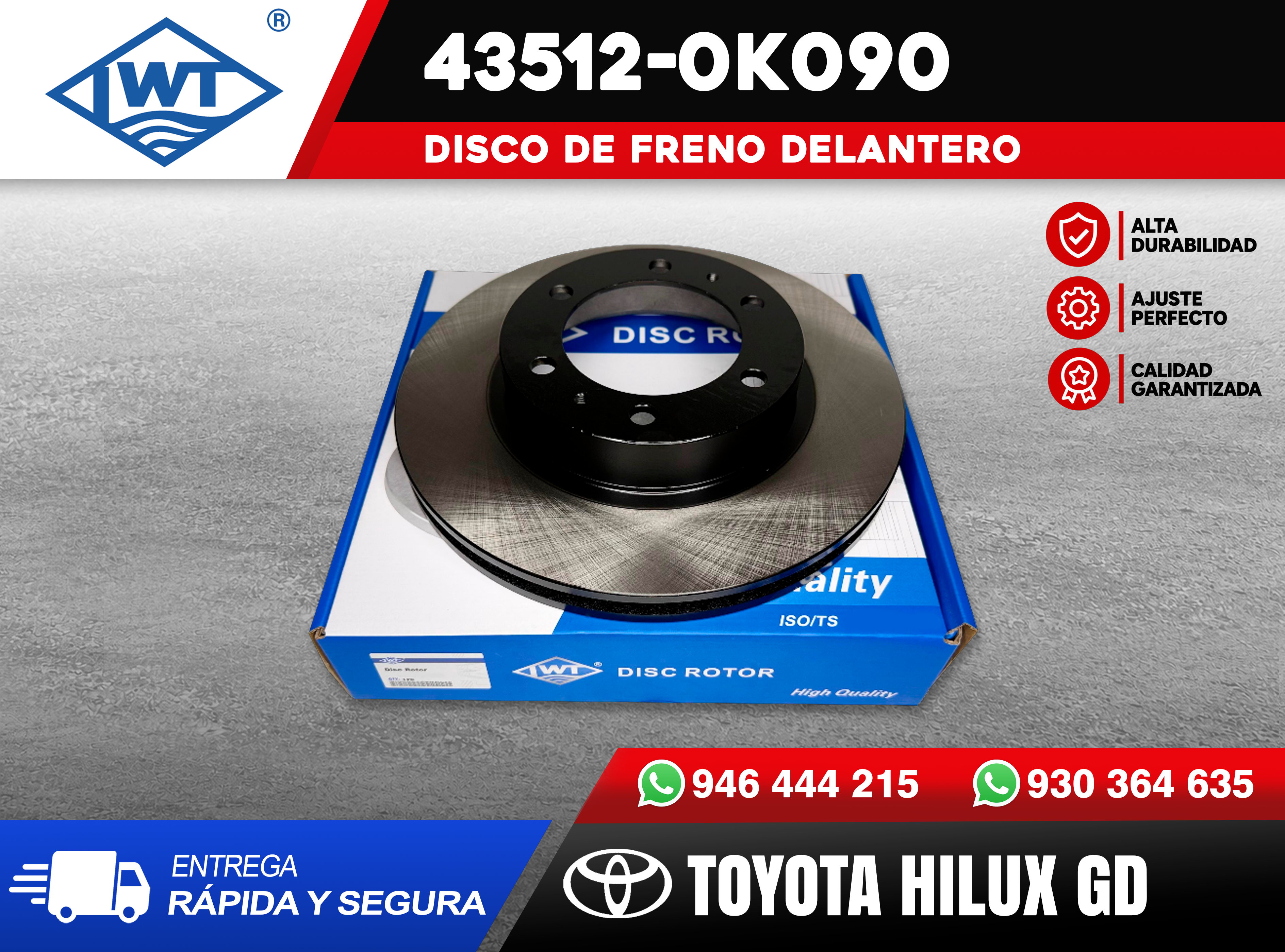 Disco freno Toyota Hilux